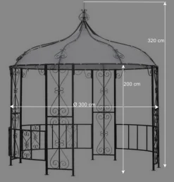 Wohnen Gartenpavillons*Romantischer Pavillon Javirella in Rund 300 cm