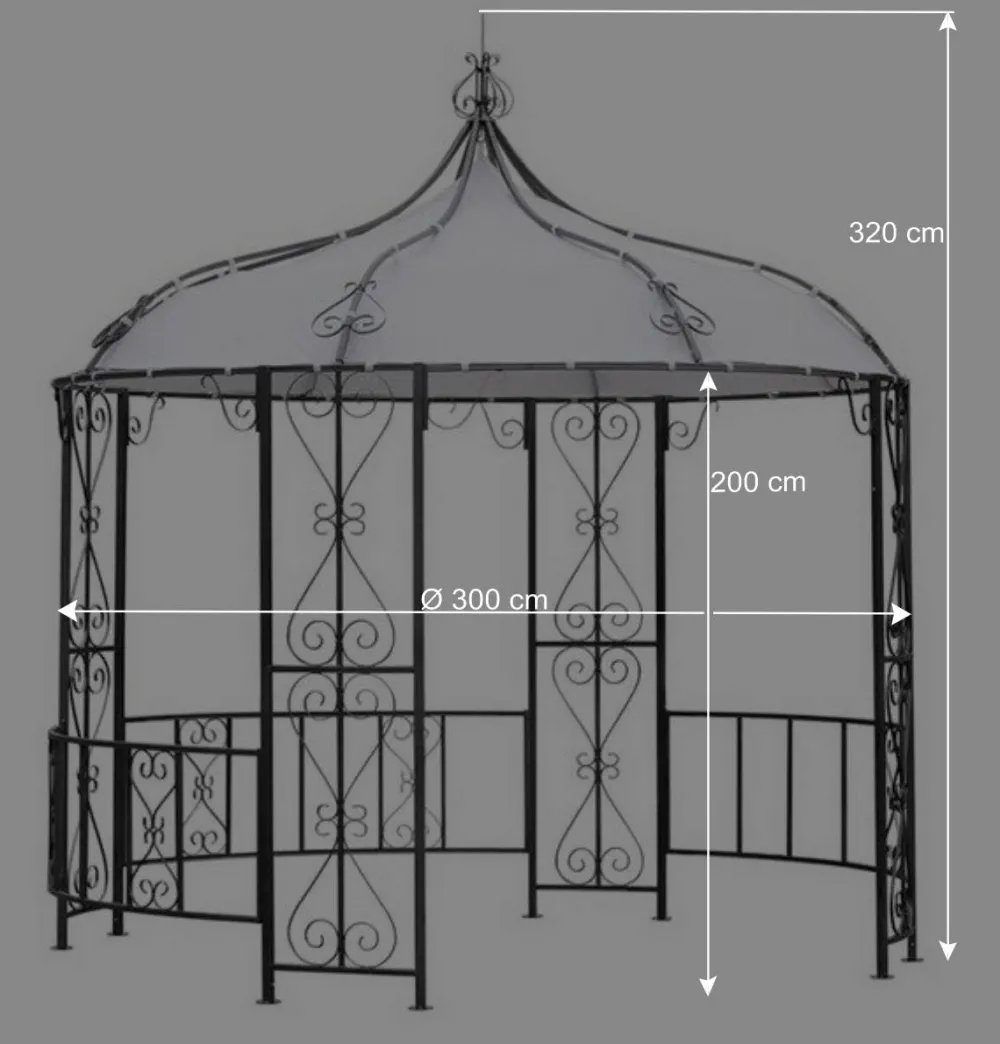 Wohnen Gartenpavillons*Romantischer Pavillon Javirella in Rund 300 cm