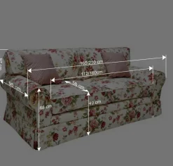 Wohnen Sofas|Sofa*Romantisches Landhaus Sofa mit Blumen Stoff - Telik