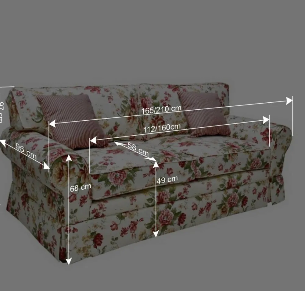 Wohnen Sofas|Sofa*Romantisches Landhaus Sofa mit Blumen Stoff - Telik