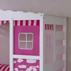 Kinder Wohnen Rosafarbenes Prinzessin-Kinderbett Mantua mit Stauraum