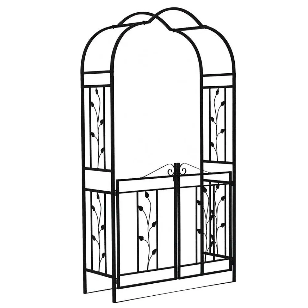 Wohnen Vintage Möbel*Rosenbogen mit Tor in Schwarz - Trado