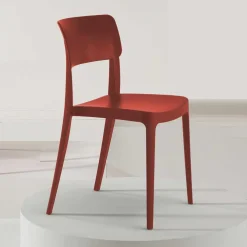 Wohnen Rote Stühle aus Polypropylen stapelbar - Ophila (4er Set)