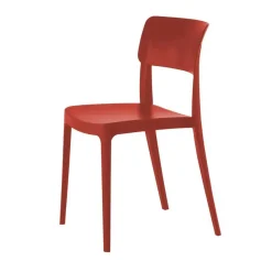 Wohnen Rote Stühle aus Polypropylen stapelbar - Ophila (4er Set)