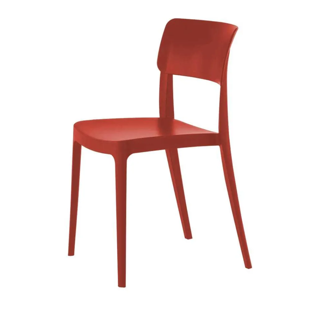 Wohnen Rote Stühle aus Polypropylen stapelbar - Ophila (4er Set)