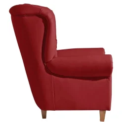Wohnen Roter Kunstleder Sessel im Chesterfield Look - Swan