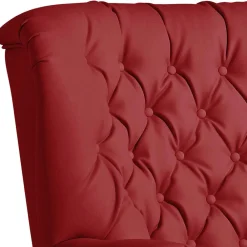 Wohnen Roter Kunstleder Sessel im Chesterfield Look - Swan