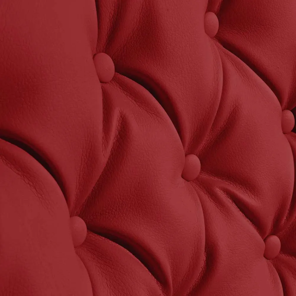 Wohnen Roter Kunstleder Sessel im Chesterfield Look - Swan