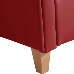 Wohnen Roter Kunstleder Sessel im Chesterfield Look - Swan