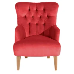 Wohnen Roter Ohrensessel aus Samtvelours - Celona