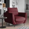 Wohnen Retro Möbel|Sessel*Roter Sessel in Bordeaux Samt - Yonella