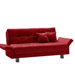 Wohnen Schwarze Möbel|Schlafsofas*Rotes Schlafsofa mit Flachgewebe Bezug - Singuaro