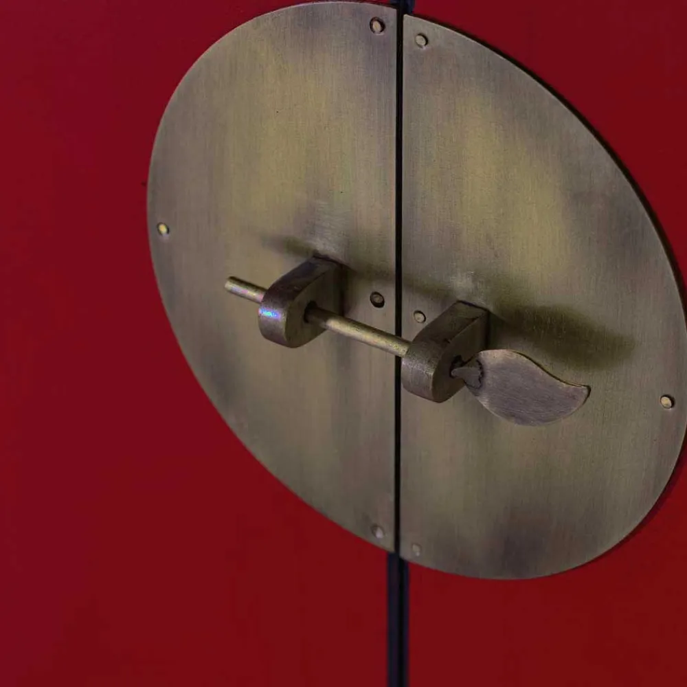 Wohnen Sideboards & Kommoden|Wohnzimmerschränke*Rotes Sideboard im Asia Style - Iscian