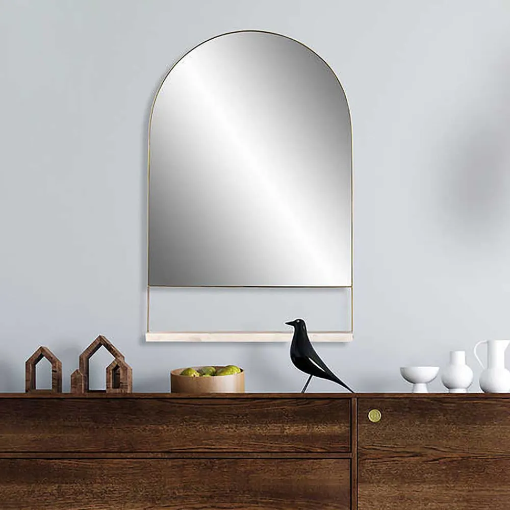 Wohnen Rundbogen-Spiegel mit Marmor Ablage - Nostalc