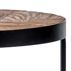 Wohnen Runde Beistelltische aus Teak - Josepha (zweiteilig)