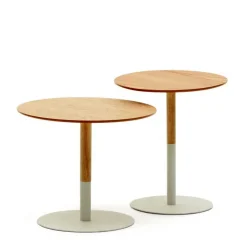 Wohnen Skandinavische Möbel|Couchtisch*Runde Beistelltische zweifarbig - Linuselia (zweiteilig)