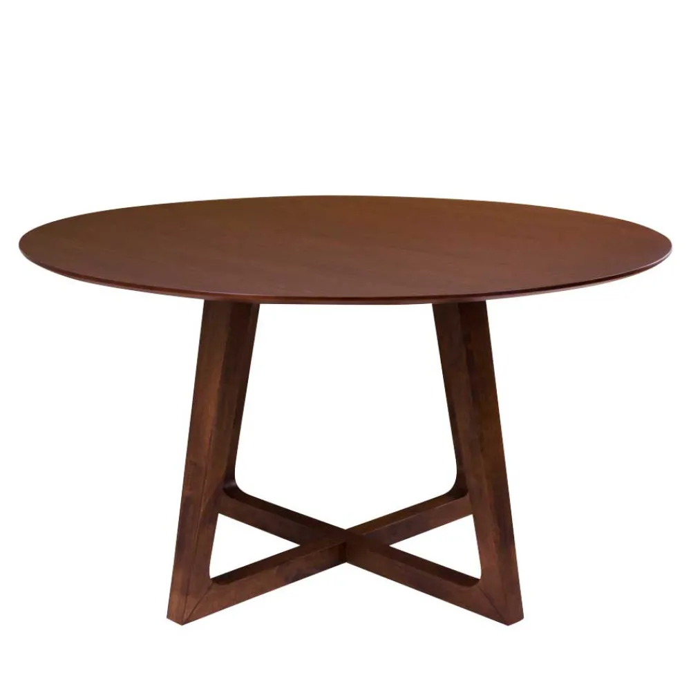 Wohnen Küchen-Essgruppen|Esszimmer Komplett*Runde Design Tischgruppe in Braun - Annescu (siebenteilig)