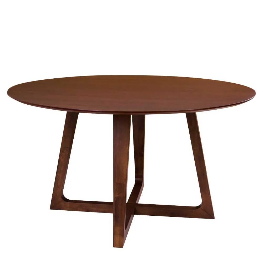 Wohnen Küchen-Essgruppen|Esszimmer Komplett*Runde Design Tischgruppe in Braun - Annescu (siebenteilig)