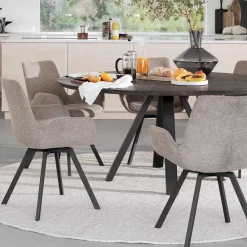 Wohnen Küchen-Essgruppen|Jugend-Sitzgruppen*Runde Essgruppe für 6 Personen - Malinsa (siebenteilig)