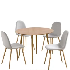 Wohnen Runde Essgruppe mit Schalenstühlen - Fabiola (fünfteilig)