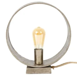 Wohnen Runde Industrial Tischleuchte in Nickelfarben - Ayero