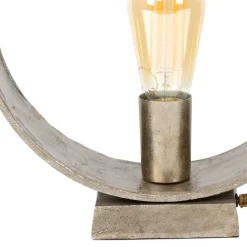 Wohnen Runde Industrial Tischleuchte in Nickelfarben - Ayero