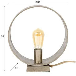 Wohnen Runde Industrial Tischleuchte in Nickelfarben - Ayero