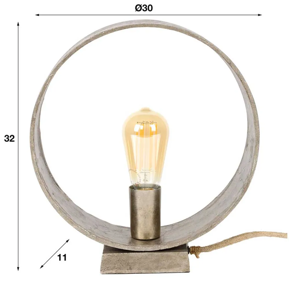 Wohnen Runde Industrial Tischleuchte in Nickelfarben - Ayero