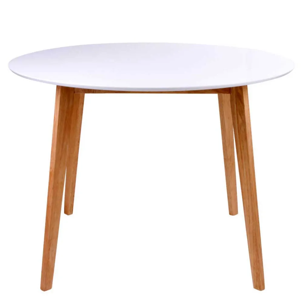 Wohnen Runde Scandi Essgruppe in Weiß - Alberello (fünfteilig)