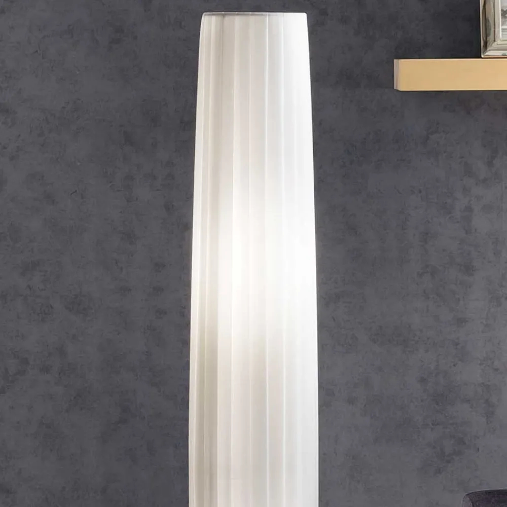 Wohnen Runde Stehlampe in Weiß & Chrom - Radojan