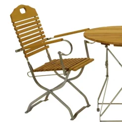 Wohnen Metall-Gartenmöbel|Sitzgruppe*Runde Tischgruppe für den Garten - Champagne (fünfteilig)