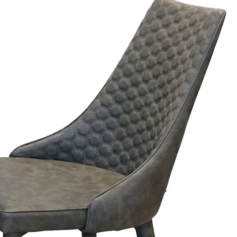 Wohnen Runde Tischgruppe Woodstock mit Kunstleder Polsterstühlen Grau (fünfteilig)