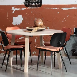 Wohnen Runder Ausziehtisch in Eiche Bianco - Guern