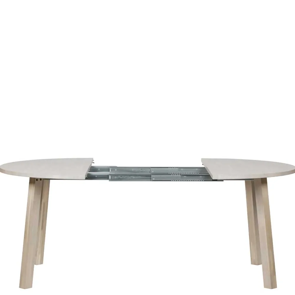 Wohnen Runder Ausziehtisch in Eiche Bianco - Guern