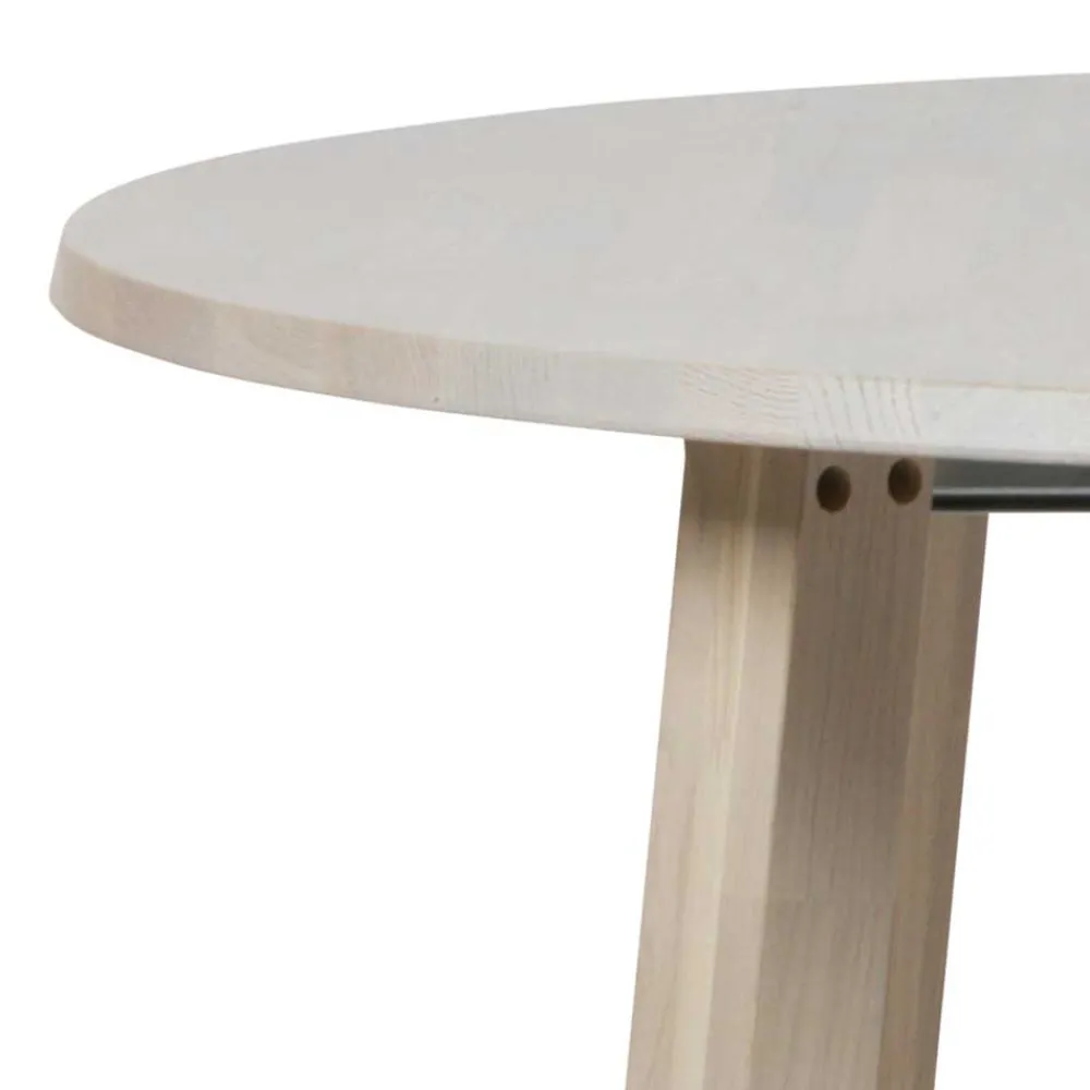 Wohnen Runder Ausziehtisch in Eiche Bianco - Guern