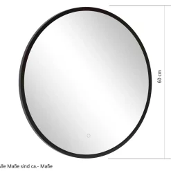 Wohnen Spiegel|Flurspiegel*Runder Badezimmerspiegel mit LED Beleuchtung - Crystoga