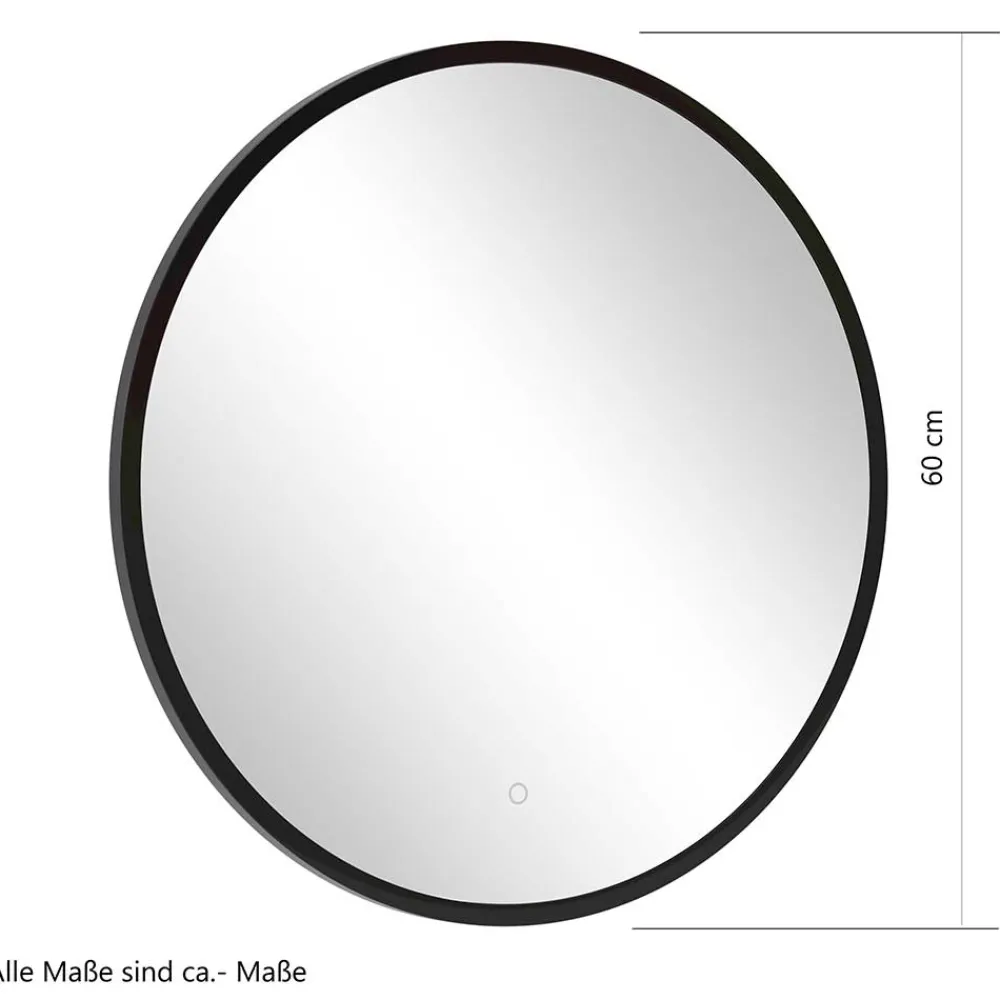 Wohnen Spiegel|Flurspiegel*Runder Badezimmerspiegel mit LED Beleuchtung - Crystoga