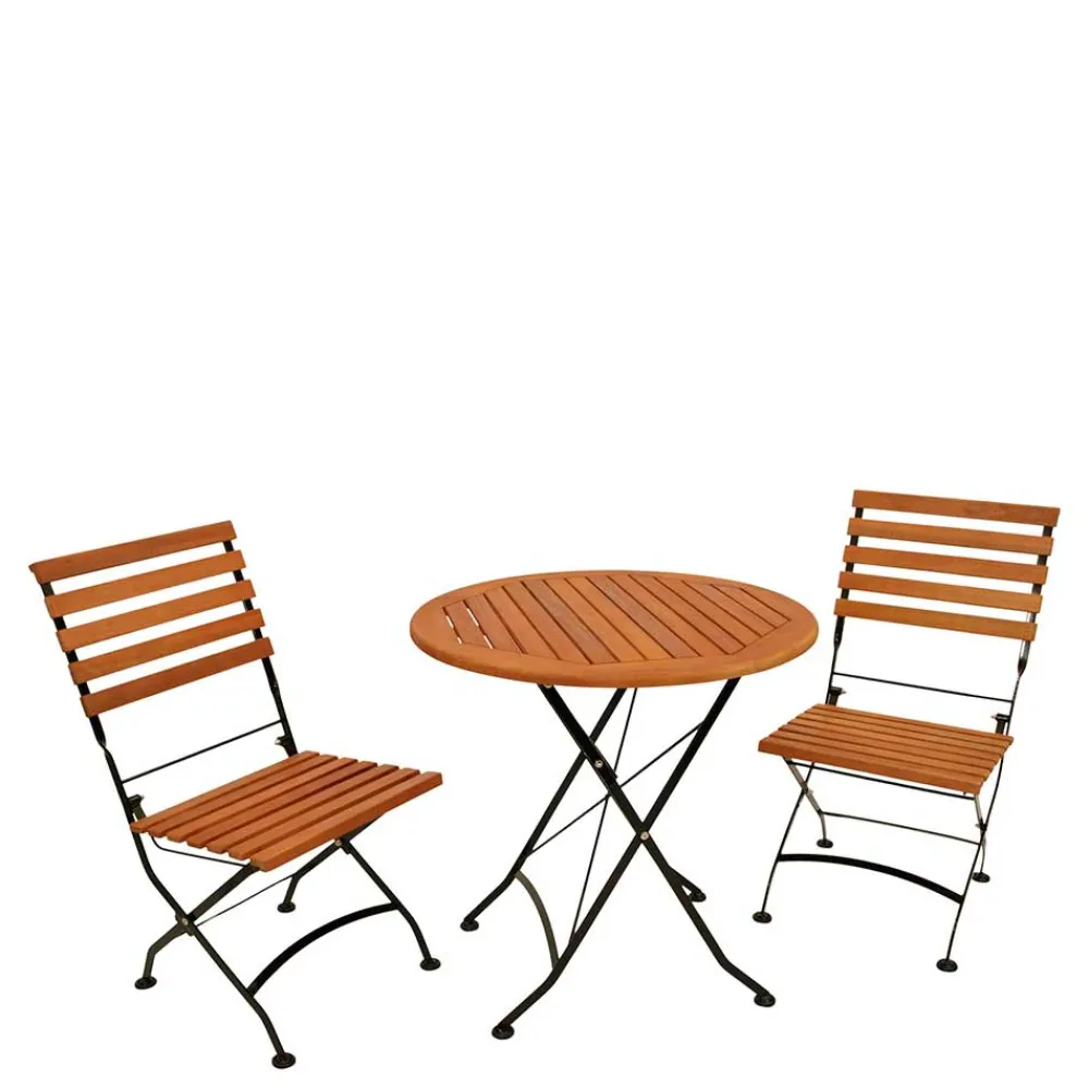 Wohnen Sitzgruppe|Balkonmöbel*Runder Balkonklapptisch & 2 Klappstühle - Jemzon (dreiteilig)
