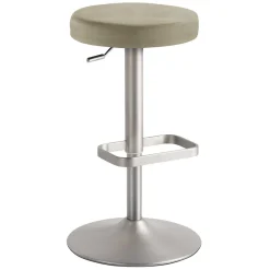 Wohnen Runder Barhocker aus Microfaser Taupe - Oracio