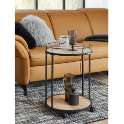 Wohnen Servierwagen|Teewagen*Runder Beistelltisch auf Rollen - Floyda