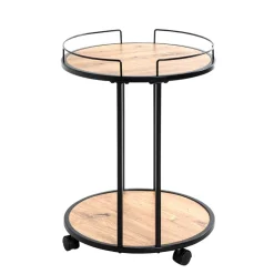 Wohnen Servierwagen|Teewagen*Runder Beistelltisch auf Rollen - Floyda