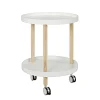 Wohnen Runder Beistelltisch auf Rollen Emia mit 2 Ablagen