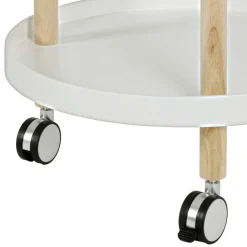 Wohnen Runder Beistelltisch auf Rollen Emia mit 2 Ablagen