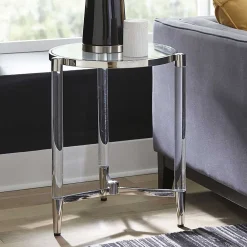 Wohnen Runder Beistelltisch aus Glas & Acrylglas - Babeny