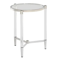 Wohnen Runder Beistelltisch aus Glas & Acrylglas - Babeny