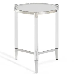 Wohnen Runder Beistelltisch aus Glas & Acrylglas - Babeny