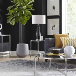 Wohnen Runder Beistelltisch aus Glas & Acrylglas - Babeny