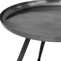 Wohnen Graue Möbel|Couchtisch*Runder Beistelltisch in Anthrazit - Carimo