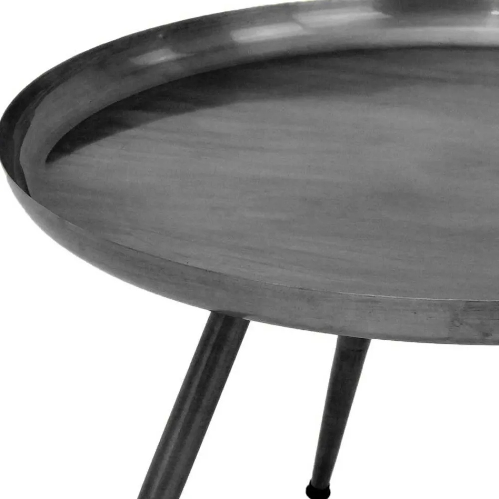 Wohnen Graue Möbel|Couchtisch*Runder Beistelltisch in Anthrazit - Carimo