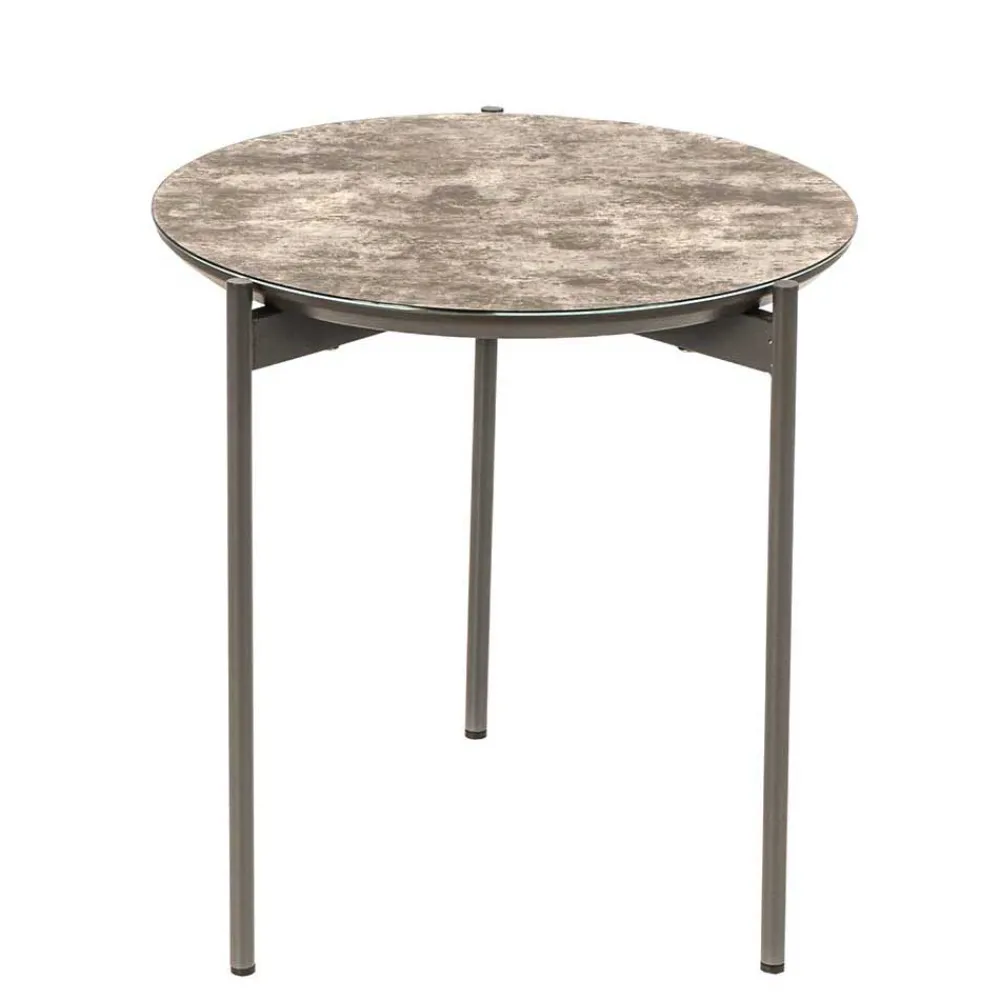 Wohnen Weiße Möbel|Tische*Runder Beistelltisch in Braun & Weiß & Grau - Parcelov